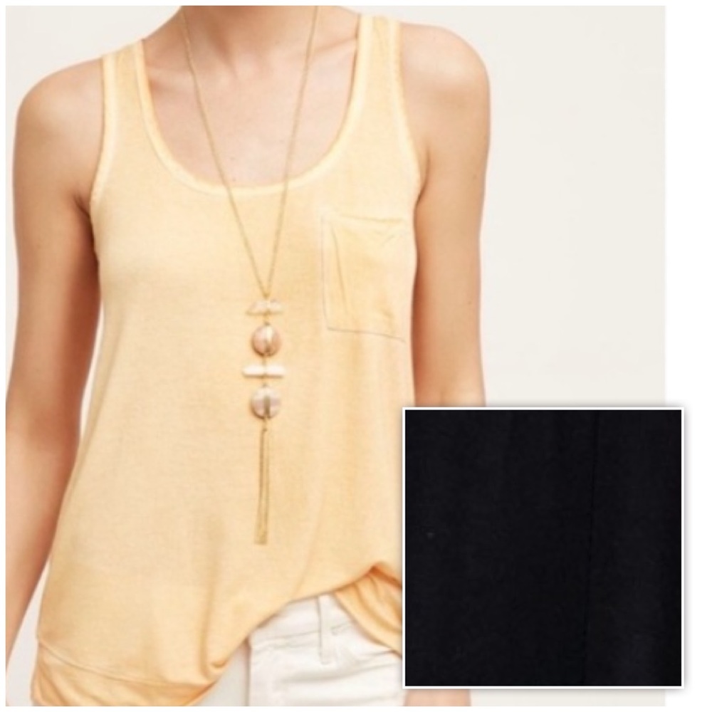 NWT Anthropologie Pure‎ + Good Scoop-neck Soft Tank Top Black XS